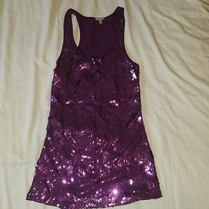 Purple sequin Tank Top